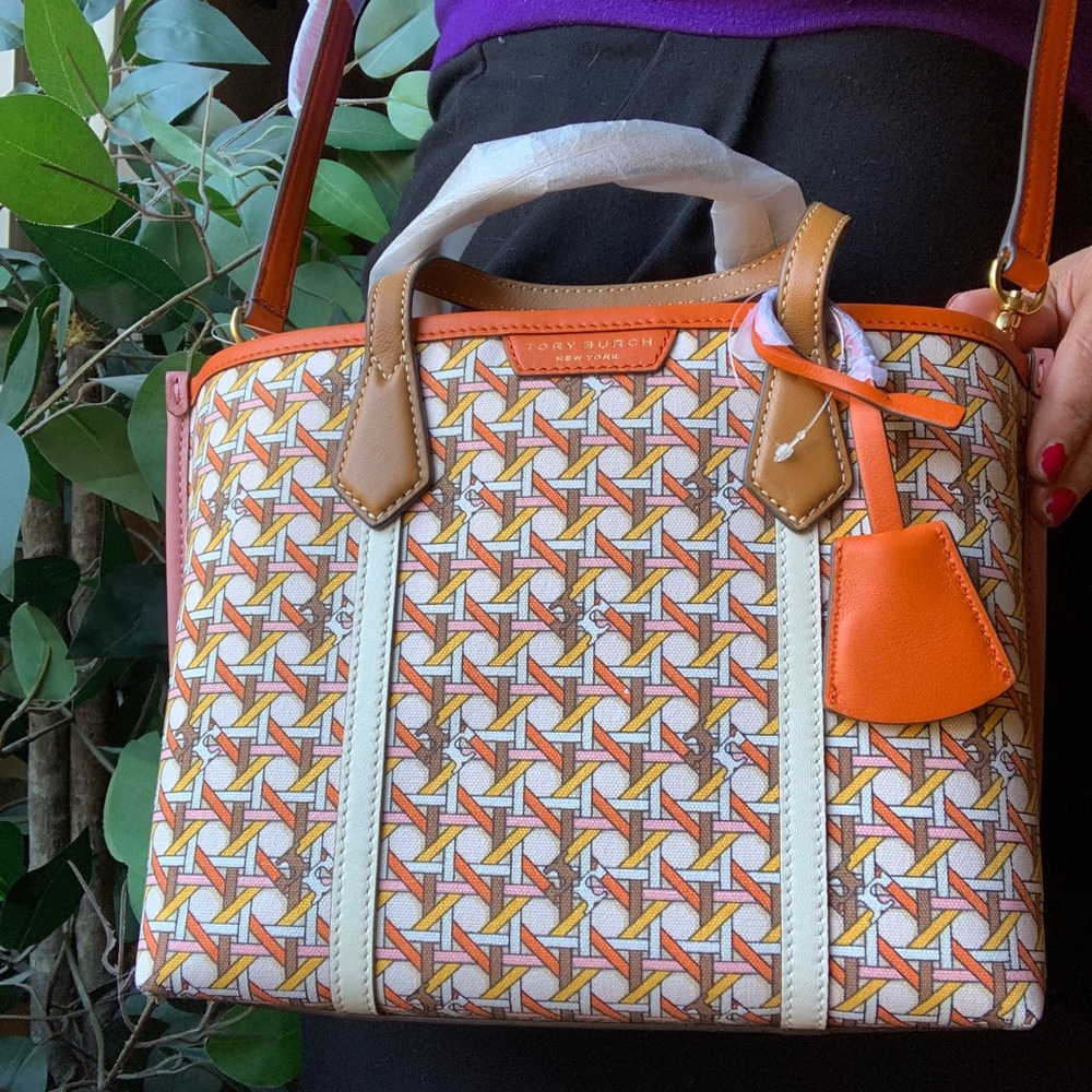 Authentic TORY BURCH LINK triple compartments satchel/Crosby